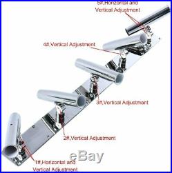 Yaegarden 5 Tube Stainless Rod Holders Boat Fishing Rod Holder Adjustment