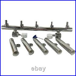 Yaemarine 5 Tube Adjustable Stainless Rod Holders Size-1-1/2 inch or 1-3/5 inch