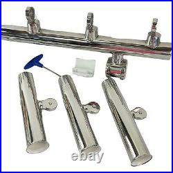 Yaemarine 5 Tube Adjustable Stainless Rod Holders Size-1-1/2 inch or 1-3/5 inch